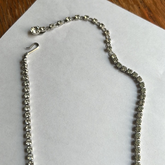 Sherman Vintage Rhinestone Crystal Silver Choker Statement Necklace - Picture 5 of 16